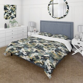 Designart "City Camo Concealment" Modern Bedding Covert Cet With 2 ...